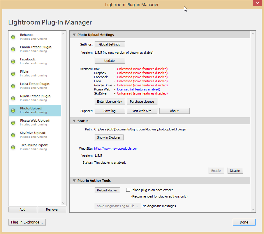 Support - Plug-in Manager